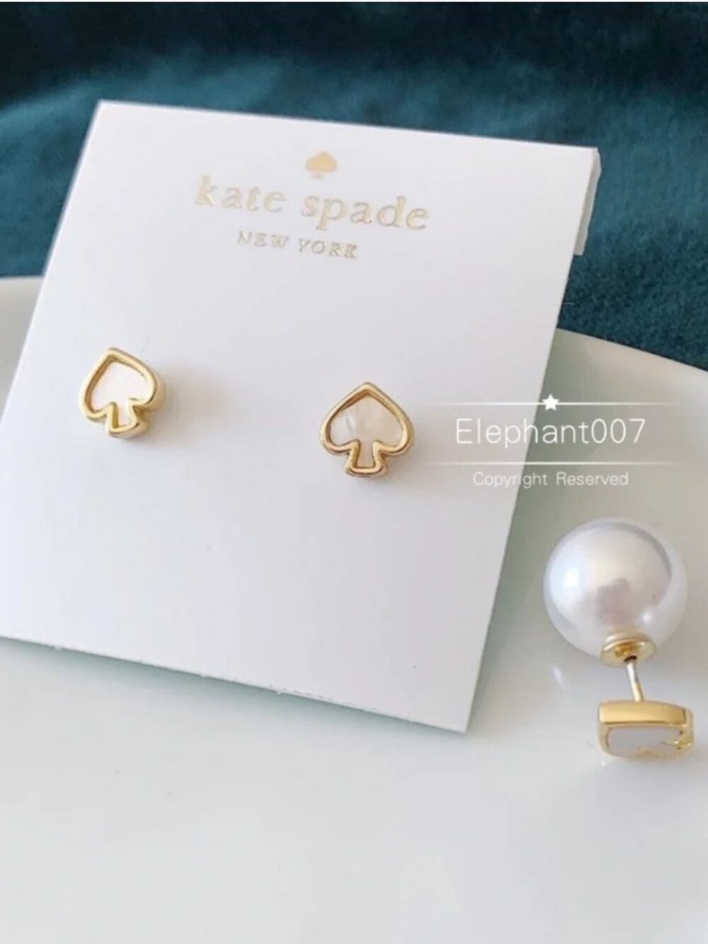 Kate Spade Gold Spade Stud Earrings Minimalist Logo Everyday Jewelry